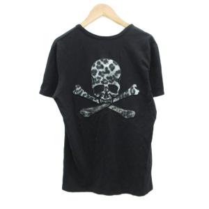 Roen Tシャツ カットソー M 黒 ブラック 半袖 スカル 刺繍 /SM49 GY58