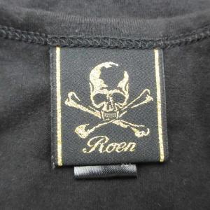 Roen Tシャツ カットソー M 黒 ブラック 半袖 スカル 刺繍 /SM49 GY58