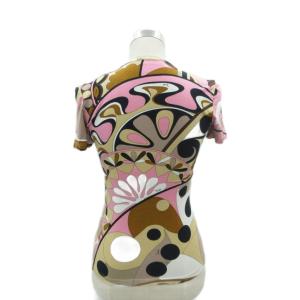 Emilio Pucci Tシャツ カットソー M マルチカラー ピンク 総柄 ラウンドネック 半袖 /HO61 GY58