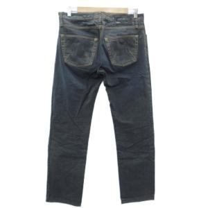 EMPORIO ARMANI デニムパンツ ジーンズ ストレート 33 紺 ネイビー ウォッシュ加工 ロング丈 /HO41 GY58