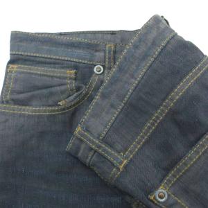 EMPORIO ARMANI デニムパンツ ジーンズ ストレート 33 紺 ネイビー ウォッシュ加工 ロング丈 /HO41 GY58