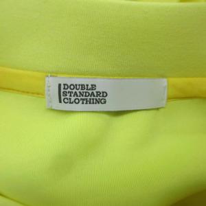 DOUBLE STANDARD CLOTHING カットソー スウェット F 黄色 イエロー フリル袖 五分袖 ラウンドネック /YS14 GY58