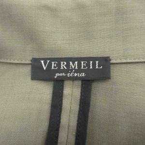 VERMEIL par iena オールインワン コンビネゾン 38 カーキ ノースリーブ テーラードカラー ワイドパンツ ロング丈 /YS21