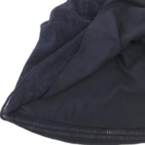 ADEAM Christo Skirt ロングフレアスカート シャーリングウエスト XS 紺 ネイビー 43332