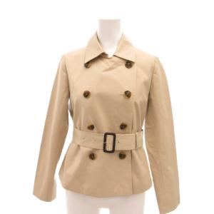 美品 ショートトレンチコート 32 ベージュ ダブルブレスト ベルト付き /YJ GY60