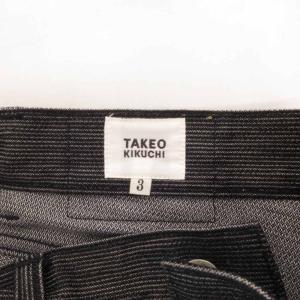 TAKEO KIKUCHI ヒッコリーデニムパンツ ジーンズ ストライプ 3 黒 ブラック /JS GY60