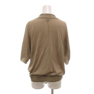 JOSEPH ニット カットソー M 茶 ブラウン カシュクール 半袖 ラップデザイン リボン カシミヤ混 /NU GY60