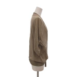 JOSEPH ニット カットソー M 茶 ブラウン カシュクール 半袖 ラップデザイン リボン カシミヤ混 /NU GY60