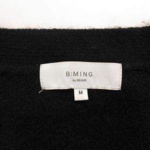 B:MING LIFE STORE by BEAMS 美品 カーディガン ニット ウール M 黒 ブラック Vネック 長袖 ボタンフロント /SJ GY60
