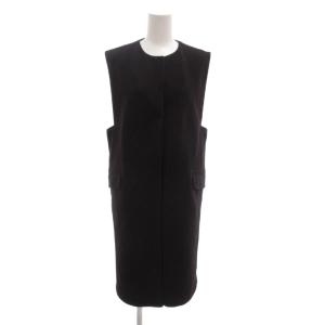 ベスト 36 黒 ブラック ロング丈 ラウンドネック 比翼デザイン /NU GY60