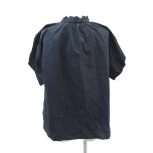 BALLSEY プロセスドコットン ネックフリルブラウス カットソー 36 紺 ネイビー 半袖 /HO10 GY58