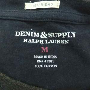 DENIM & SUPPLY RALPH LAUREN Tシャツ カットソー M 黒 ブラック 半袖 プリント /HO36 GY58