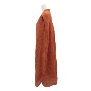 BEAUTY&YOUTH UNITED ARROWS シャツワンピース 麻 リネン オレンジ バンドカラー フレンチスリーブ ノースリーブ ロング丈 /YS37