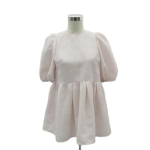 チュニック 38 ライトピンク ペプラム パフスリーブ 半袖 /SM34 GY58