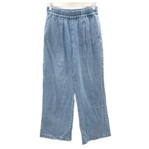 デニムパンツ イージーパンツ ワイド アンクル丈 36 S 青 ブルー /SM38 GY58