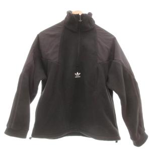 フリースジャケット L 黒 ブラック ハーフジップ 長袖 ロゴ /RG GY58