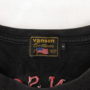 vanson Leathers Tシャツ ロンT 長袖 プリント 刺繍 M 黒 ブラック /JS GY58