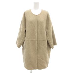 Victorianリバーノーカラーコート ウール ミドル ハーフ ベージュ /UO GY58