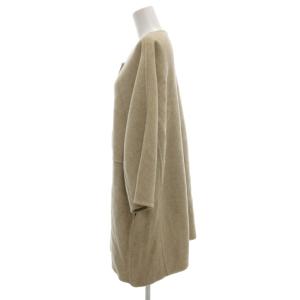MUSE de Deuxieme Classe Victorianリバーノーカラーコート ウール ミドル ハーフ ベージュ /UO GY58