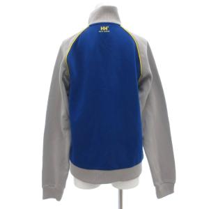 HELLY HANSEN ツートンカラー トラックジャケット ジャージ ジップアップ L グレー 青 ブルー /GV GY60