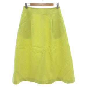 タグ付き TAボンディングタックトラペーズスカート フレア ロング ミモレ 38 黄 イエロー /GV