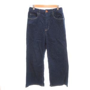 TOKYO デニムパンツ ジーンズ リネン混 クロップド丈 ワイドシルエット 25 インディゴブルー /YJ