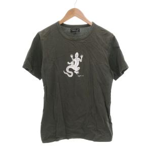 Tシャツ 2 カーキ 半袖 クルーネック グラフィックプリント /TZ GY60