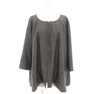 ジャケット 17+ グレー 灰色 無地 ラウンドネック 七分袖 /SC GY60