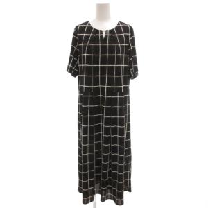 ワンピース 13+ 紺 ネイビー チェック柄 キーネック 半袖 /SC GY60