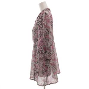 Leilian チュニック シャツ 9 パープル系 花柄 シャツカラー 七分袖 /SC GY60
