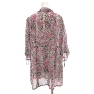 Leilian チュニック シャツ 9 パープル系 花柄 シャツカラー 七分袖 /SC GY60