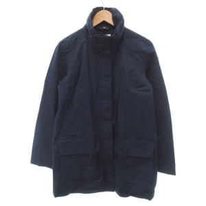 美品 ジャケット 40 紺 ネイビー 無地 コットン スタンドカラー パッチポケット /SJ GY60