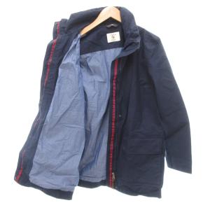 AIGLE 美品 ジャケット 40 紺 ネイビー 無地 コットン スタンドカラー パッチポケット /SJ GY60