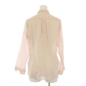 MACPHEE シアーシャツ ブラウス シースルー 長袖 ピンタック ワンカラー シルク混 38 ピンク /BB GY58