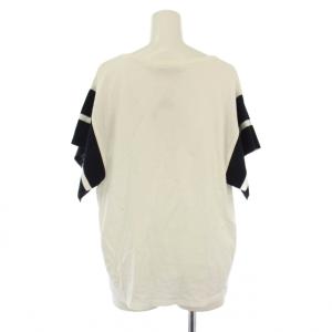 自由区 Tシャツ クルーネック 半袖 ストレッチ 切替 バイカラー 46 白 ホワイト 黒 ブラック タグ付き