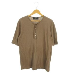 Tシャツ M 茶 ブラウン ヘンリーネック 半袖 無地 /MN26 GY58