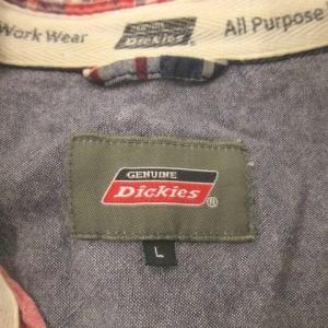 Dickies ウエスタンシャツ L 赤 レッド チェック柄 半袖 胸ポケット付き /MN9 GY58