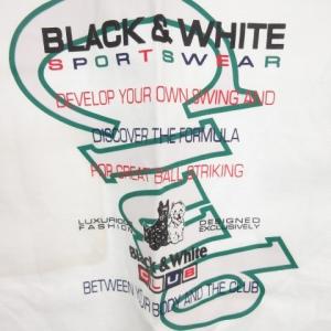 BLACK&WHITE CLUB Tシャツ ゴルフ M 白 ホワイト ロゴプリント 文字プリント 半袖 /AH22 GY58