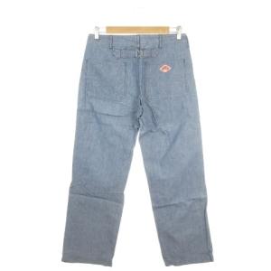 DANTON ワークパンツ ベイカー デニム ボタンフライ 36 青 ブルー 無地 長ズボン パッチポケット /AH9