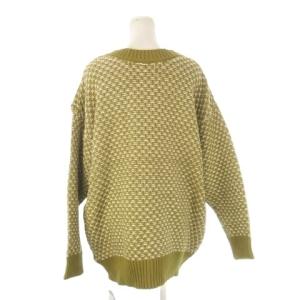 FREAK'S STORE カーディガン F オリーブ Vネック 長袖 幾何学模様 /CK45 GY63