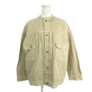 L'ATELIER DENIME D'IENA デニムジャケット 上着 38 ベージュ 長袖 バンドカラー