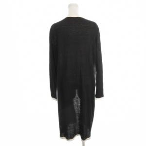 Max Mara ニットカーディガン トッパー 長袖 バイカラー 配色 M 黒 ブラック /AH22 GY63