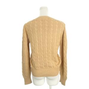 POLO RALPH LAUREN ニットカーディガン S オレンジベージュ ケーブル編み ラウンドネック 長袖 /AH20 GY63