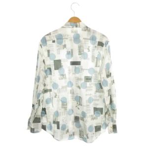 Paul Smith COLLECTION 長袖シャツ 総柄 L 白 ホワイト 水色 ブルー /AH7 GY63