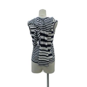 COMME des GARCONS カットソー ノースリーブ 紺 白 ボーダー柄 クルーネック /SY10 GY60