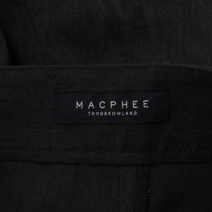 MACPHEE ワイドパンツ 麻 リネン 36 黒 ブラック 無地 長ズボン フルレングス /PP GY60