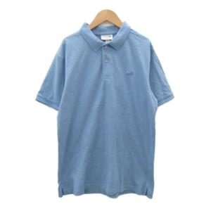 ポロシャツ L ブルー 半袖 無地 ロゴ刺繍 /SY57 GY60