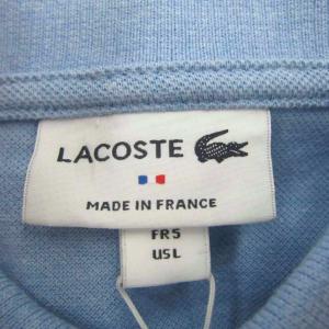 LACOSTE ポロシャツ L ブルー 半袖 無地 ロゴ刺繍 /SY57 GY60