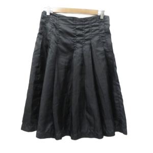 フレアスカート ミモレ丈 S 黒 ブラック /MA8 GY60