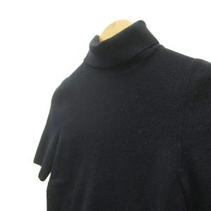 CELINE リブニット セーター 半袖 M 黒 タートルネック /SY46 GY60